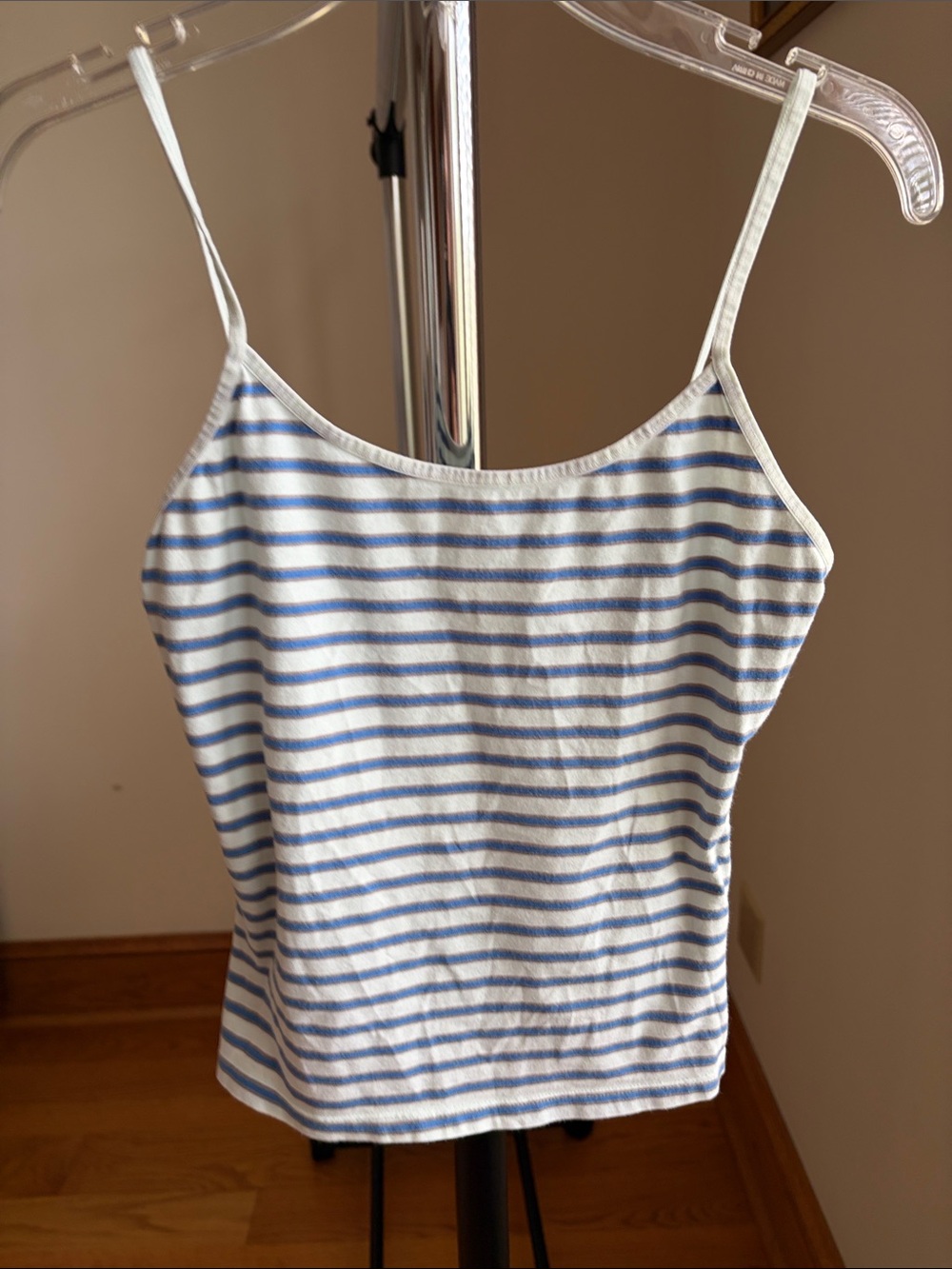 Calvin Klein Light Blue Striped Spaghetti Strap Tank Top & matching shorts